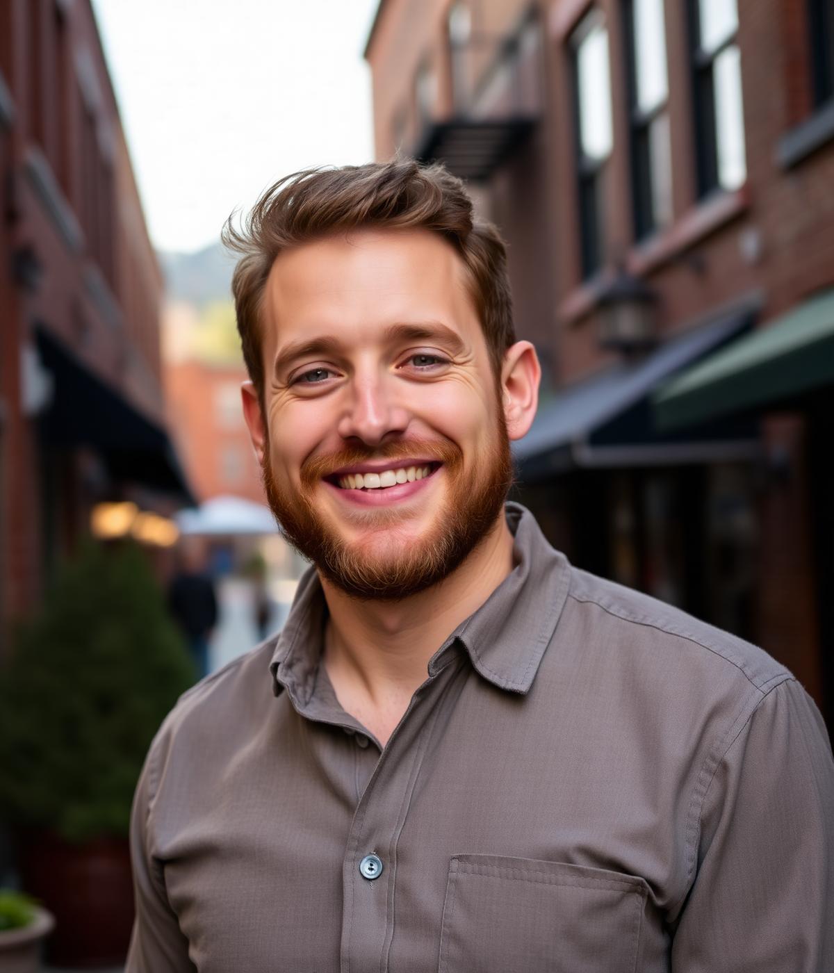 Jon, founder of AVL Websites, in downtown Asheville